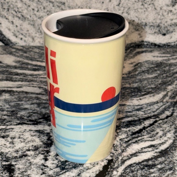 Starbucks 12oz 355mL California Travel Tumbler Mug Palm Trees Sun‎ Design w/ Lid - Picture 6 of 16
